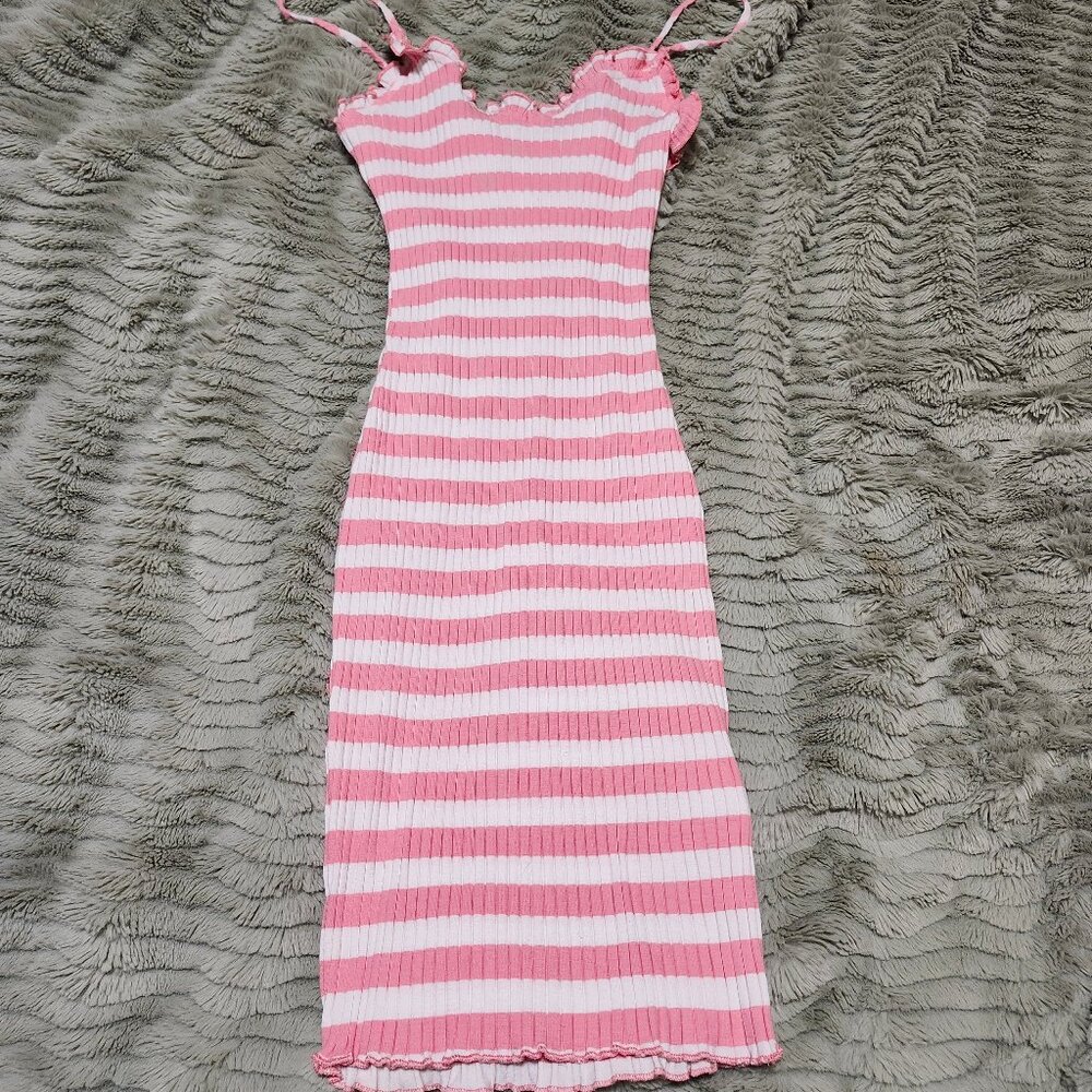 Striped Ribbed Summer Dress